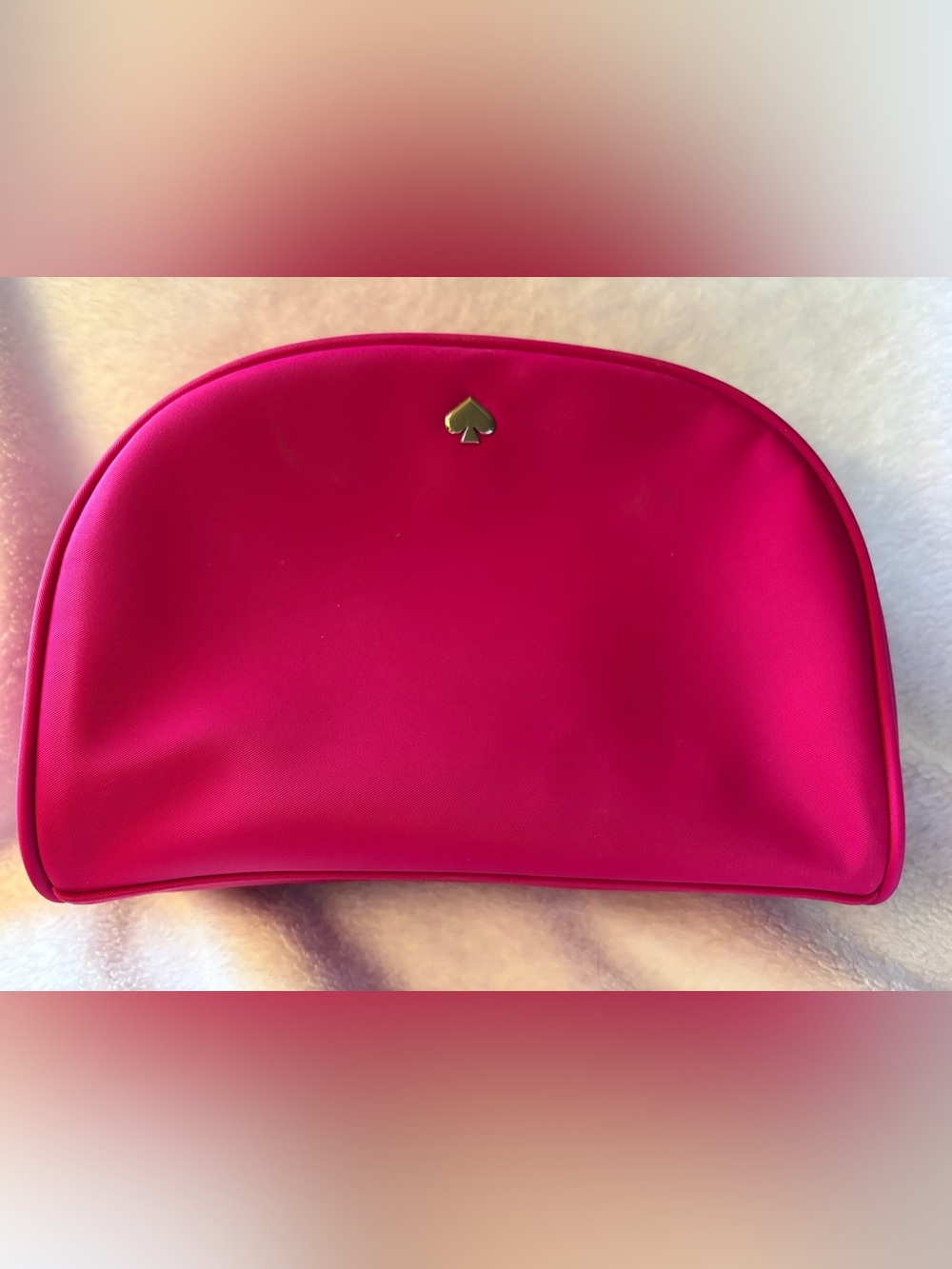 Kate Spade Bright Pink Nylon Dome Shaped Makeup Cosmetic Case/Bag